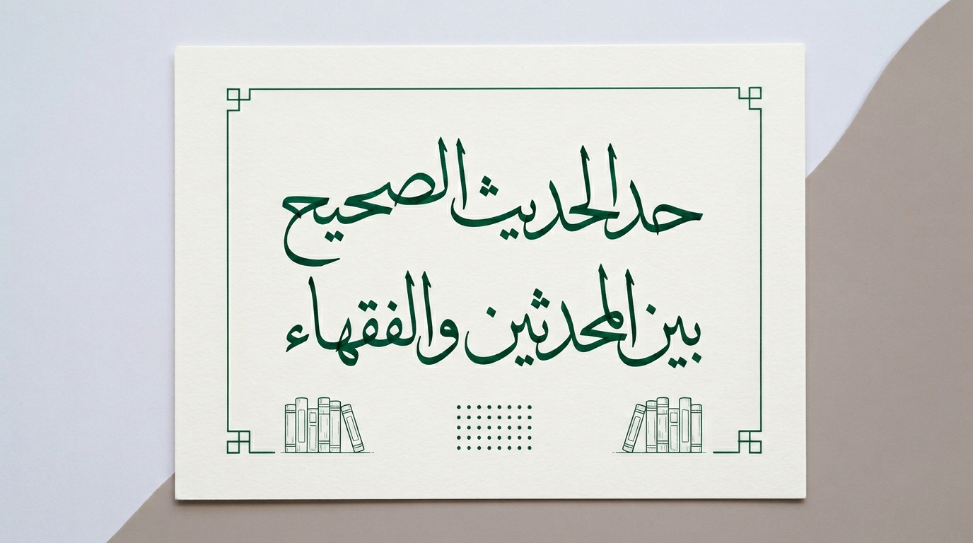 حدّ الحديث الصحيح بين المحدثين والفقهاء - Image 1